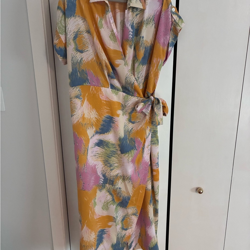 Elegant Multicolor Abstract Maxi Dress